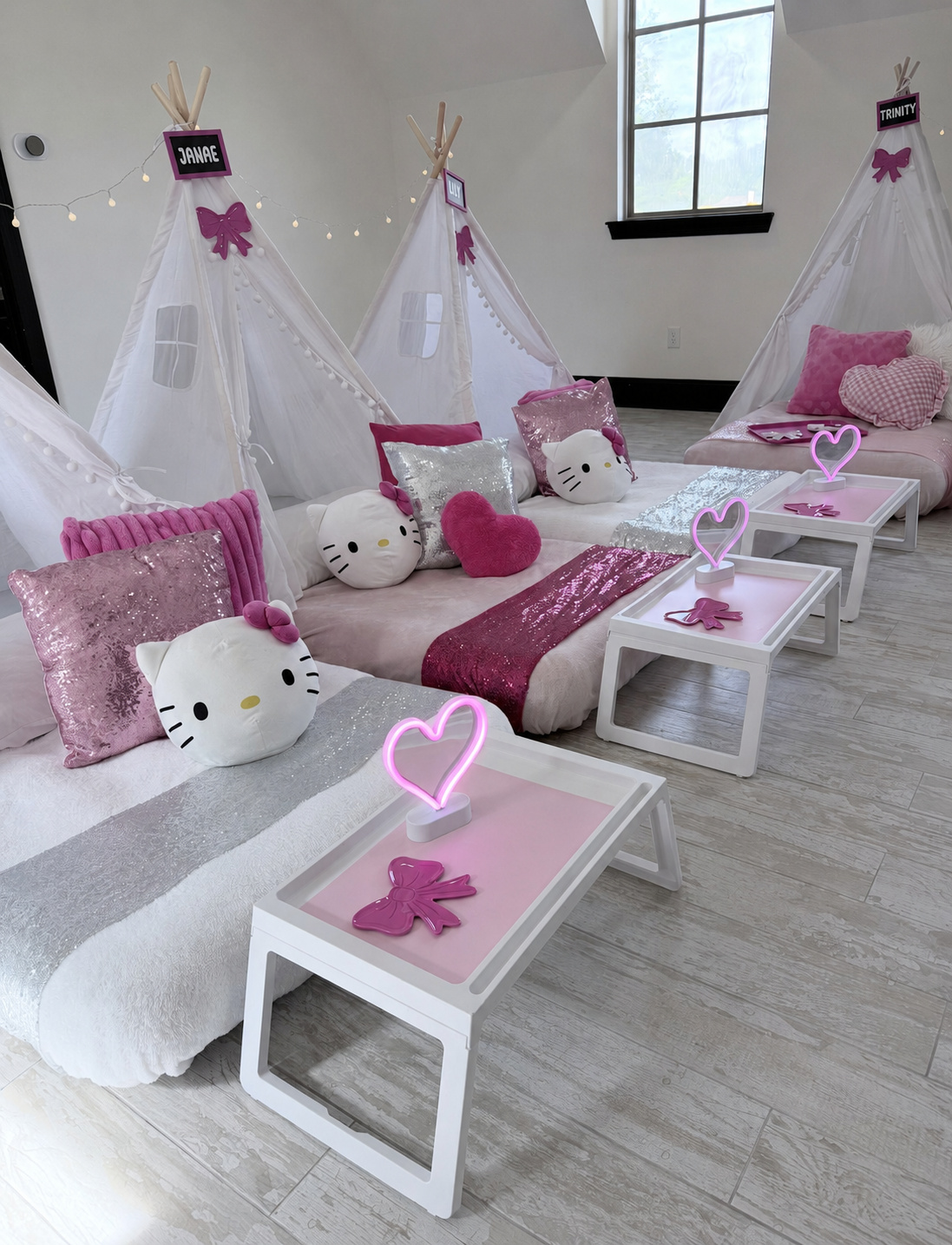 Pink Hello Kitty teepee party by LettyLou Designs